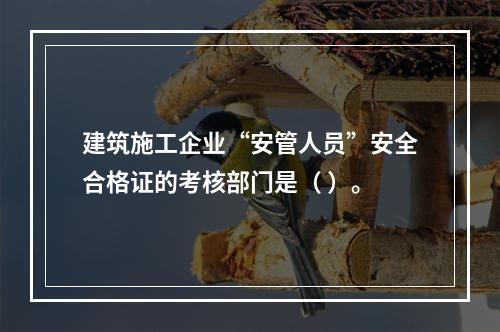 建筑施工企业“安管人员”安全合格证的考核部门是（ ）。