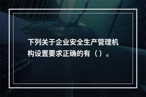 下列关于企业安全生产管理机构设置要求正确的有（ ）。