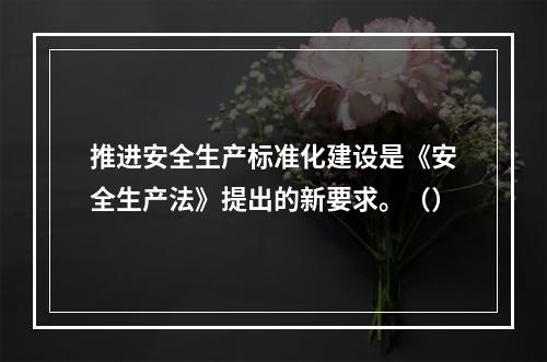 推进安全生产标准化建设是《安全生产法》提出的新要求。（）