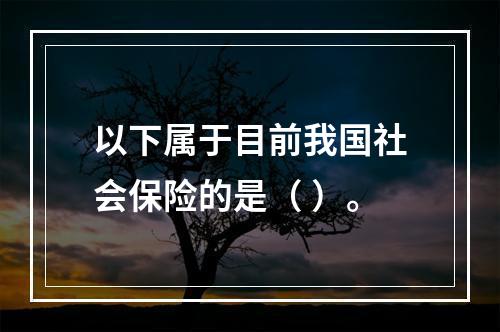 以下属于目前我国社会保险的是（ ）。