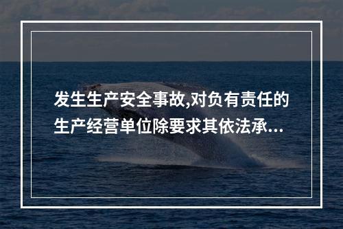 发生生产安全事故,对负有责任的生产经营单位除要求其依法承担相