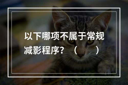 以下哪项不属于常规减影程序？（　　）