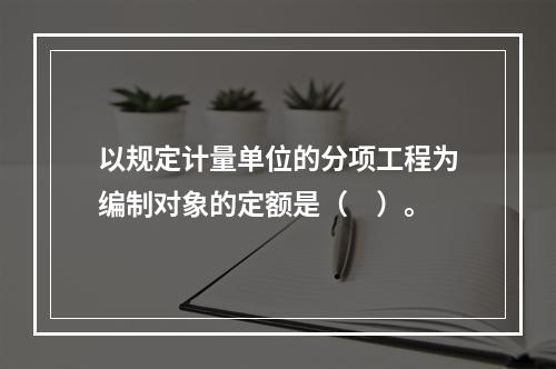 以规定计量单位的分项工程为编制对象的定额是（　）。