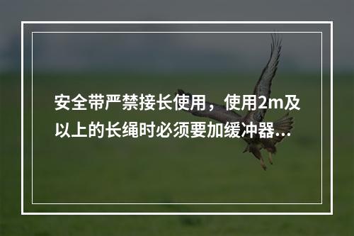 安全带严禁接长使用，使用2m及以上的长绳时必须要加缓冲器，各