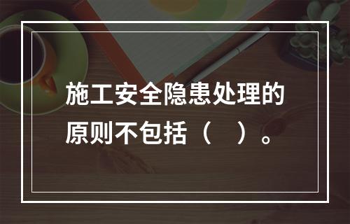 施工安全隐患处理的原则不包括（　）。