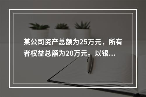 某公司资产总额为25万元，所有者权益总额为20万元。以银行存