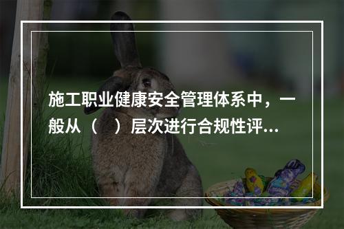 施工职业健康安全管理体系中，一般从（　）层次进行合规性评价。