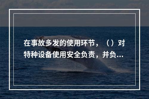 在事故多发的使用环节，（ ）对特种设备使用安全负责，并负有对