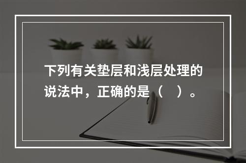 下列有关垫层和浅层处理的说法中，正确的是（　）。