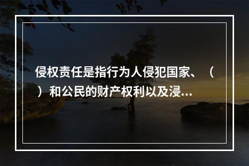 侵权责任是指行为人侵犯国家、（ ）和公民的财产权利以及浸犯法