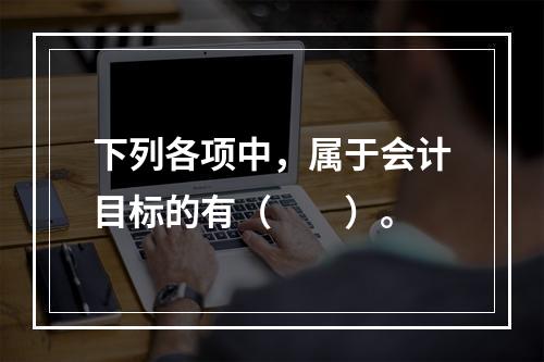 下列各项中，属于会计目标的有（　　）。