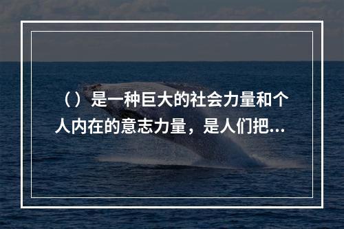 （ ）是一种巨大的社会力量和个人内在的意志力量，是人们把握现