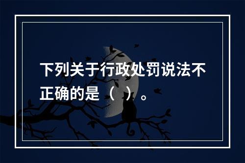 下列关于行政处罚说法不正确的是（   ）。