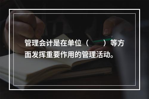 管理会计是在单位（　　）等方面发挥重要作用的管理活动。