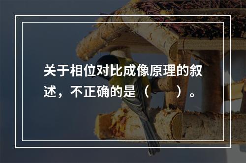 关于相位对比成像原理的叙述，不正确的是（　　）。