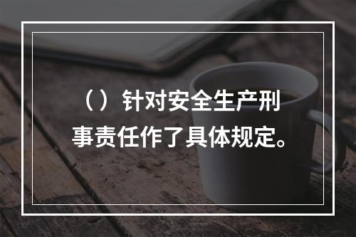 （ ）针对安全生产刑事责任作了具体规定。