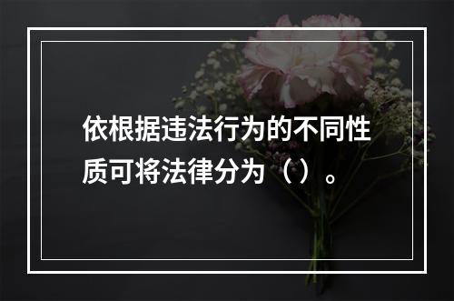 依根据违法行为的不同性质可将法律分为（ ）。