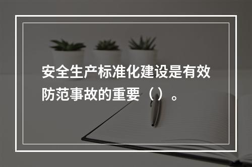 安全生产标准化建设是有效防范事故的重要（ ）。