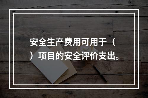 安全生产费用可用于（ ）项目的安全评价支出。