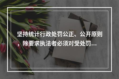 坚持统计行政处罚公正、公开原则，除要求执法者必须对受处罚者公