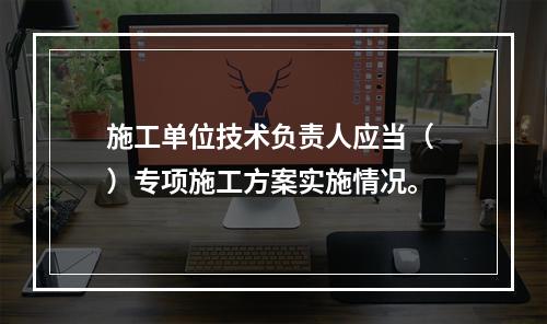 施工单位技术负责人应当（ ）专项施工方案实施情况。