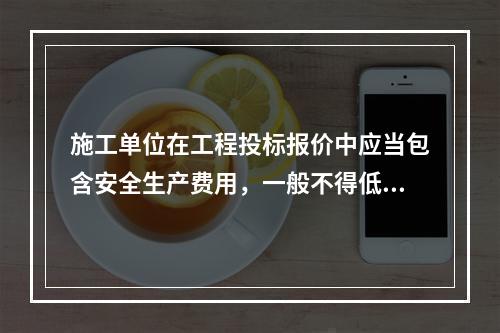 施工单位在工程投标报价中应当包含安全生产费用，一般不得低于工