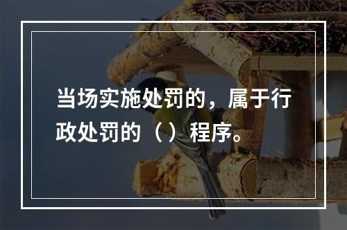 当场实施处罚的，属于行政处罚的（ ）程序。