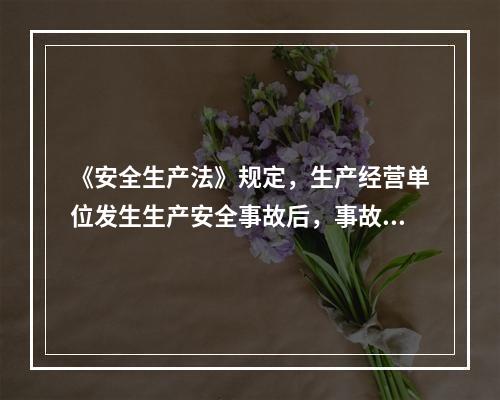 《安全生产法》规定，生产经营单位发生生产安全事故后，事故现场