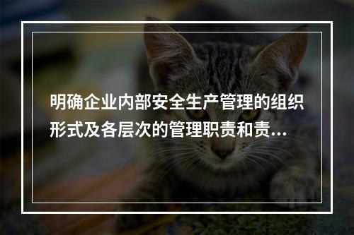 明确企业内部安全生产管理的组织形式及各层次的管理职责和责任人