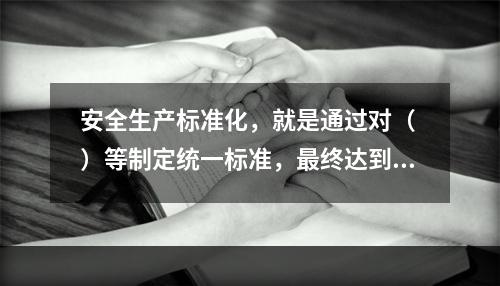 安全生产标准化，就是通过对（ ）等制定统一标准，最终达到每个