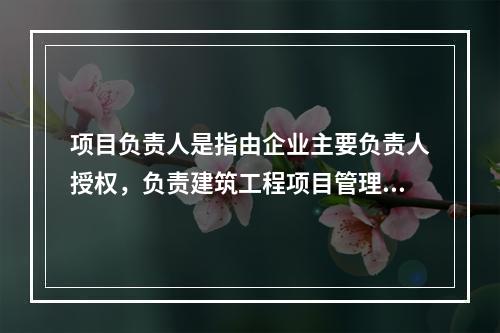 项目负责人是指由企业主要负责人授权，负责建筑工程项目管理的负