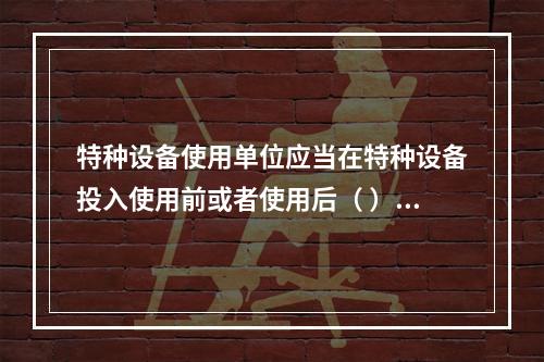 特种设备使用单位应当在特种设备投入使用前或者使用后（ ）日内