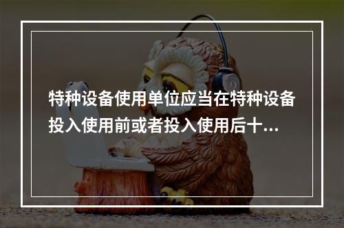 特种设备使用单位应当在特种设备投入使用前或者投入使用后十日内