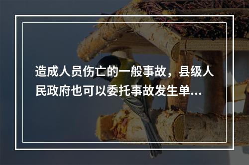 造成人员伤亡的一般事故，县级人民政府也可以委托事故发生单位组