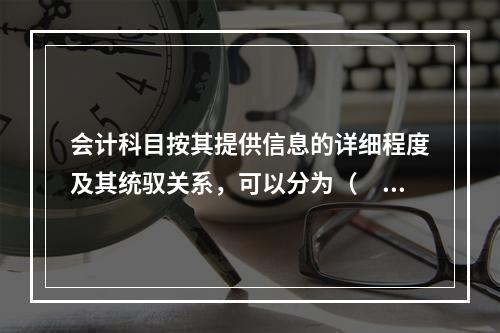 会计科目按其提供信息的详细程度及其统驭关系，可以分为（　　）