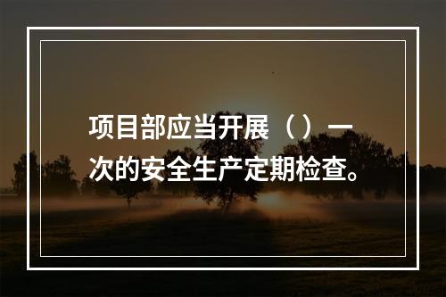 项目部应当开展（ ）一次的安全生产定期检查。