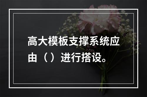 高大模板支撑系统应由（ ）进行搭设。