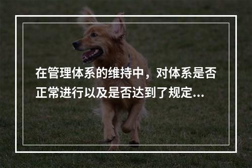 在管理体系的维持中，对体系是否正常进行以及是否达到了规定的目