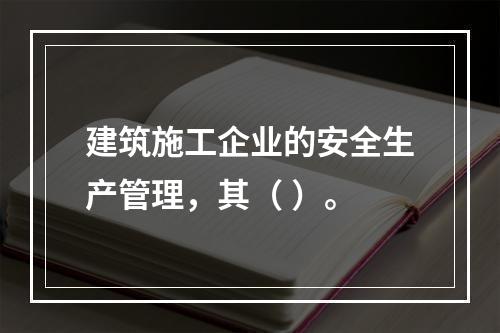 建筑施工企业的安全生产管理，其（ ）。