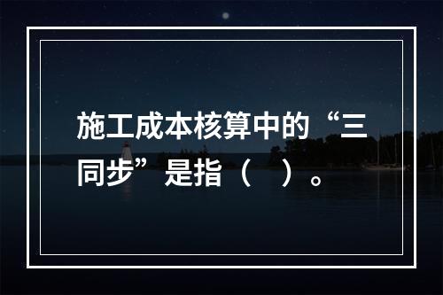 施工成本核算中的“三同步”是指（　）。