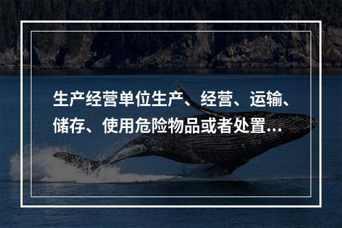 生产经营单位生产、经营、运输、储存、使用危险物品或者处置废弃