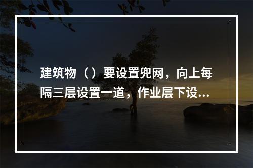 建筑物（ ）要设置兜网，向上每隔三层设置一道，作业层下设随层