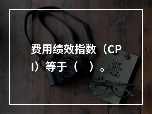 费用绩效指数（CPI）等于（　）。