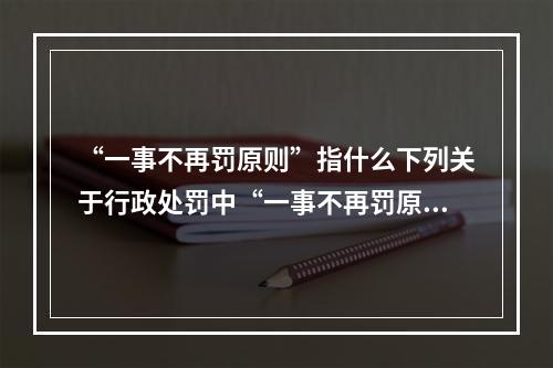 “一事不再罚原则”指什么下列关于行政处罚中“一事不再罚原则”