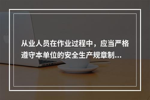 从业人员在作业过程中，应当严格遵守本单位的安全生产规章制度和