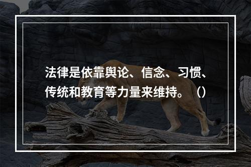 法律是依靠舆论、信念、习惯、传统和教育等力量来维持。（）