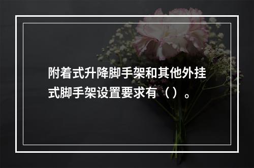 附着式升降脚手架和其他外挂式脚手架设置要求有（ ）。