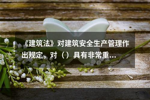 《建筑法》对建筑安全生产管理作出规定，对（ ）具有非常重要的