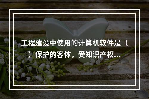 工程建设中使用的计算机软件是（　）保护的客体，受知识产权保护