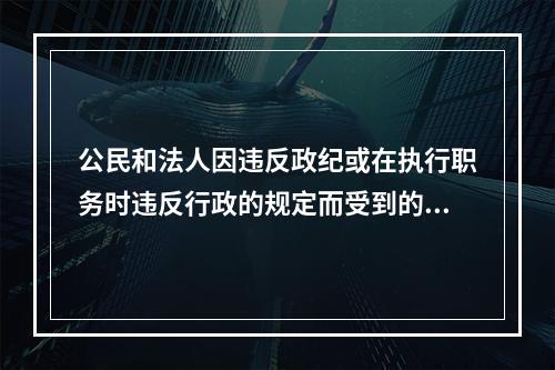 公民和法人因违反政纪或在执行职务时违反行政的规定而受到的是行